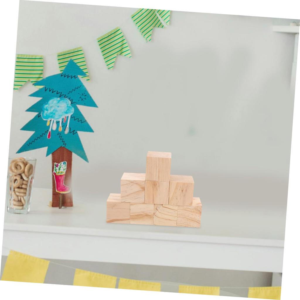 NOLITOY Set of 8 Unfinished Wood Blocks, 5cm Squares, for DIY Carving, Crafts, and Stamping