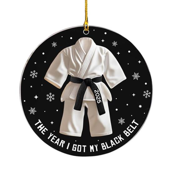 

Каратэ Рождественское украшение 2D Плоское акриловое Тхэквондо Черный пояс Украшение Год, когда я получил черный пояс Памятный сувенир для детей-каратистов, инструкторов, любителей каратэ 1pc