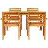 Garden Dining Set 5 pcs Brown Solid Acacia Wood
