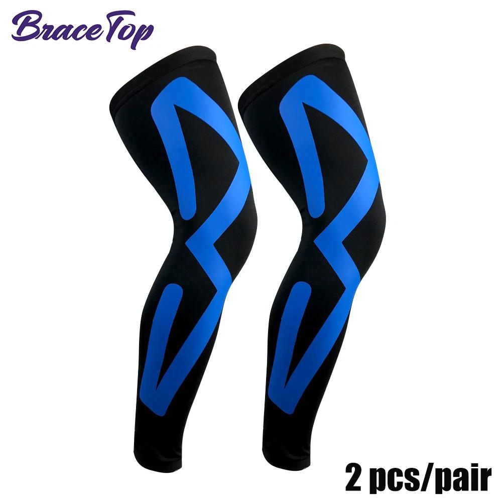 Bracetop Compression Long Socks for Men Women Knee Support Anti Slip Fitness Thigh Stockings Leg Sleeves