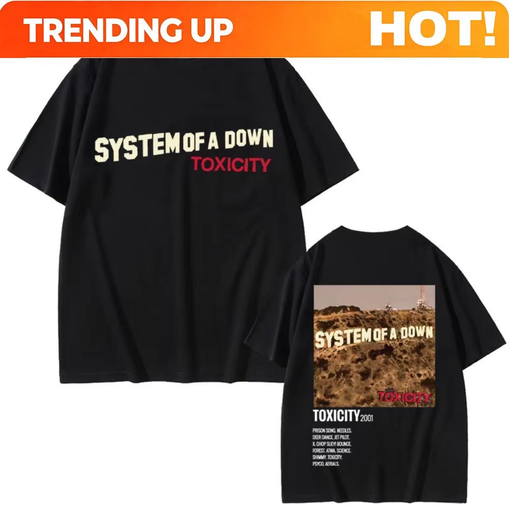 Alternative Metal Rock Band System Of A Down Toxicity Album Graphic Tshirt Unisexs Unisex Oversized Casual Cotton Vintage Tshirts