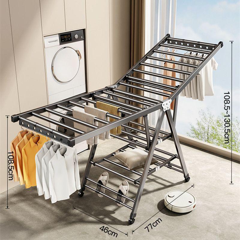 Indoor Foldable Clothes Drying Rack: Floor-Standing Design for Home, Balcony, Bedroom, Baby Clothes and Quilts