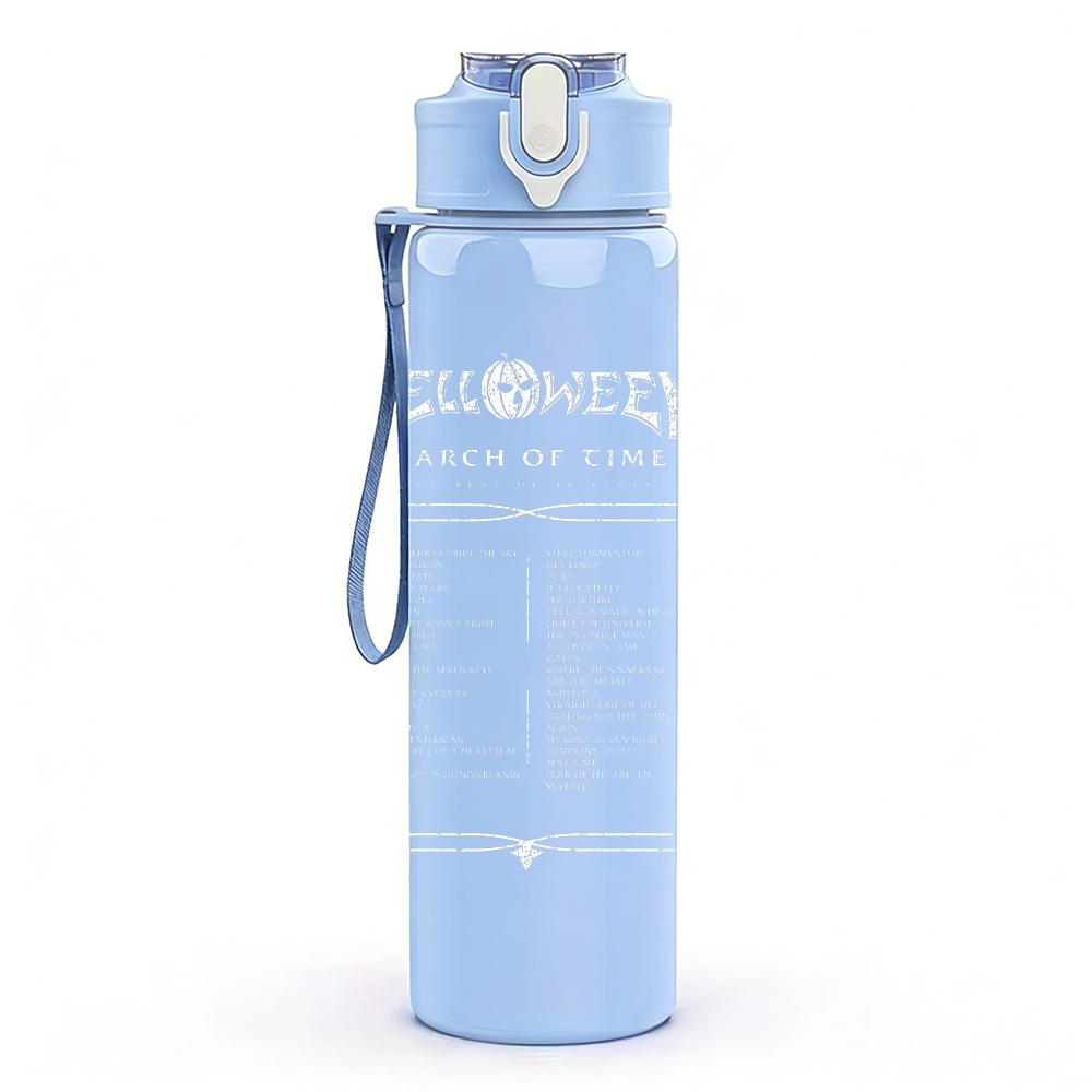 1PC ASA Brand Golden Text Logo Print 750ml colorful plastic sports water bottle leakproof pop up lid with straw for outdoor work home use