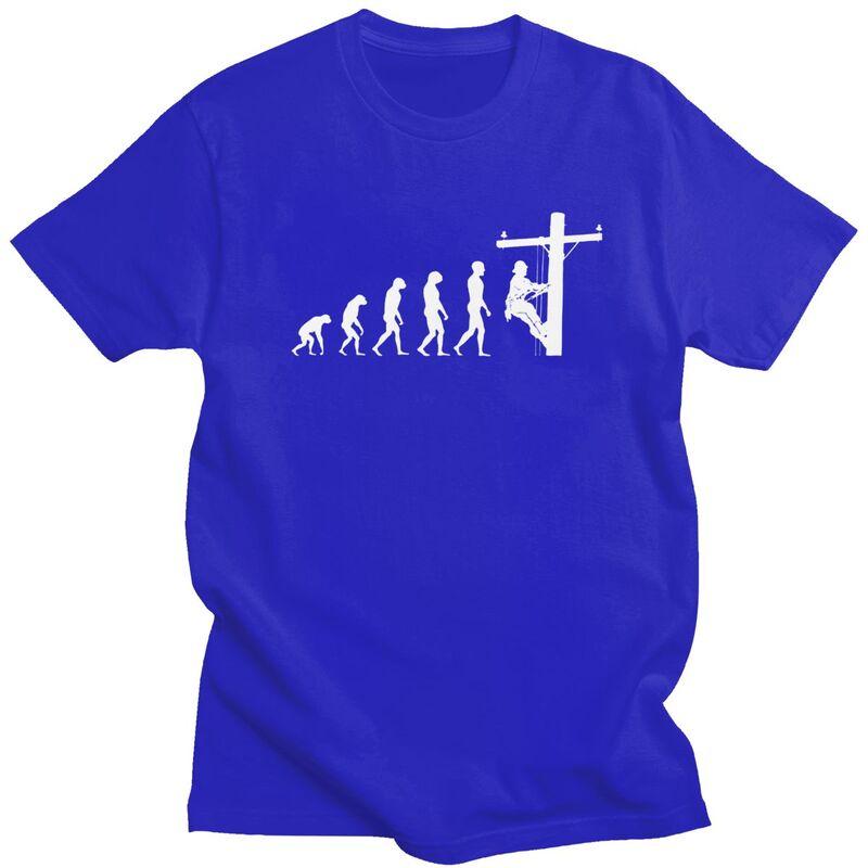Individuelles Lineman Evolution T-Shirt Herren Kurzarm Re Baumwolle T-Shirt Freizeit Elektriker Elektroingenieur Geschenk T-Shirts