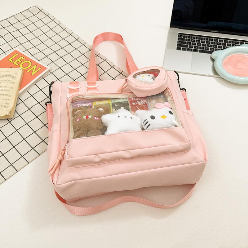 Large Capacity Clutter Bag Transparent Nylon Shoulder Bag Women's Tote Bag