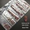 6-Grid Flat-Back Nail Art Rhinestone Set (1440pcs) - Mixed AB & Clear Glass Rhinestones Nail Decorations