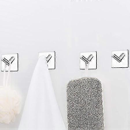 Stainless Steel Bathroom and Kitchen Self-Adhesive Towel Hooks (2 pcs)