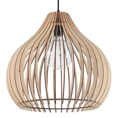 Hanging Lamp Aprilla 1 E27 Natural Wood Wood Sollux Sl.0639