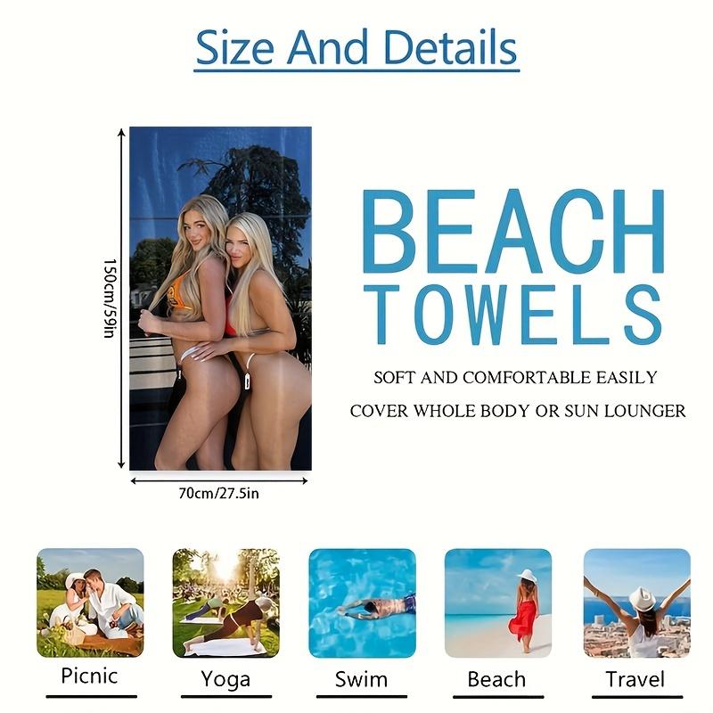 1PC Modern Summer Rectangular Beach Towel Quick-Dry Absorbent for Travel, Beach, Camping, Bathroom, Family Party