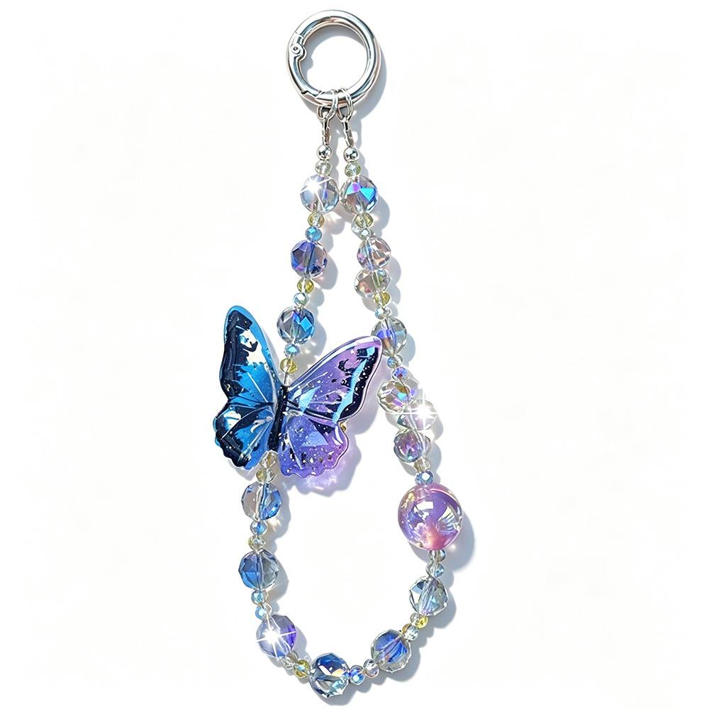 Butterfly Charm Phone Lanyard Charm Glitter Design Mobile Phone Case Chain  Party Accessory