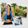 Hot Weather Relief Towel 90x30cm Cooling for Face, Chilly Sports with Storage Bag Sweat Absorbing Workout And Carabiner, Portable Cold Neck