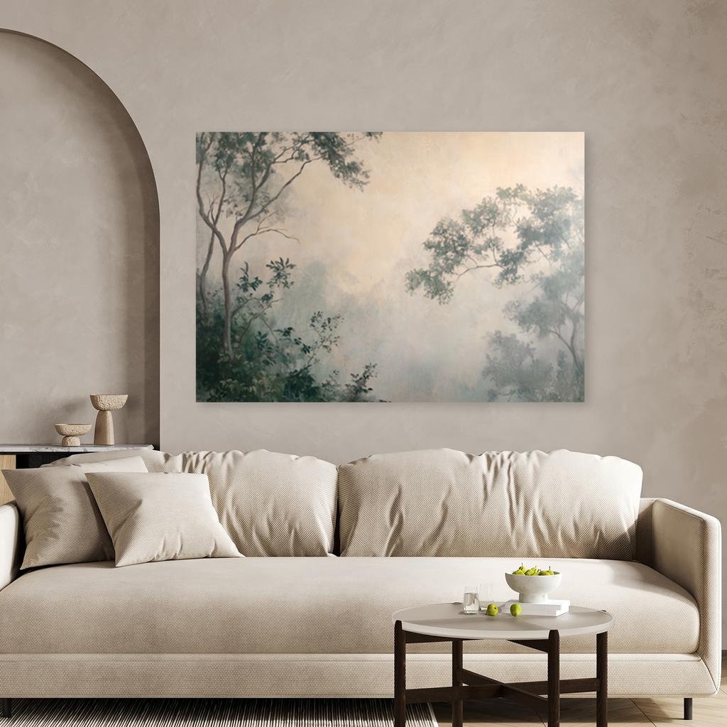 Leinwanddruck, Nebel im Wald
