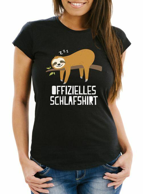 Ladies T-Shirt Official Sleep Shirt Sloth Pyjamas Sleepwear Fun Shirt-