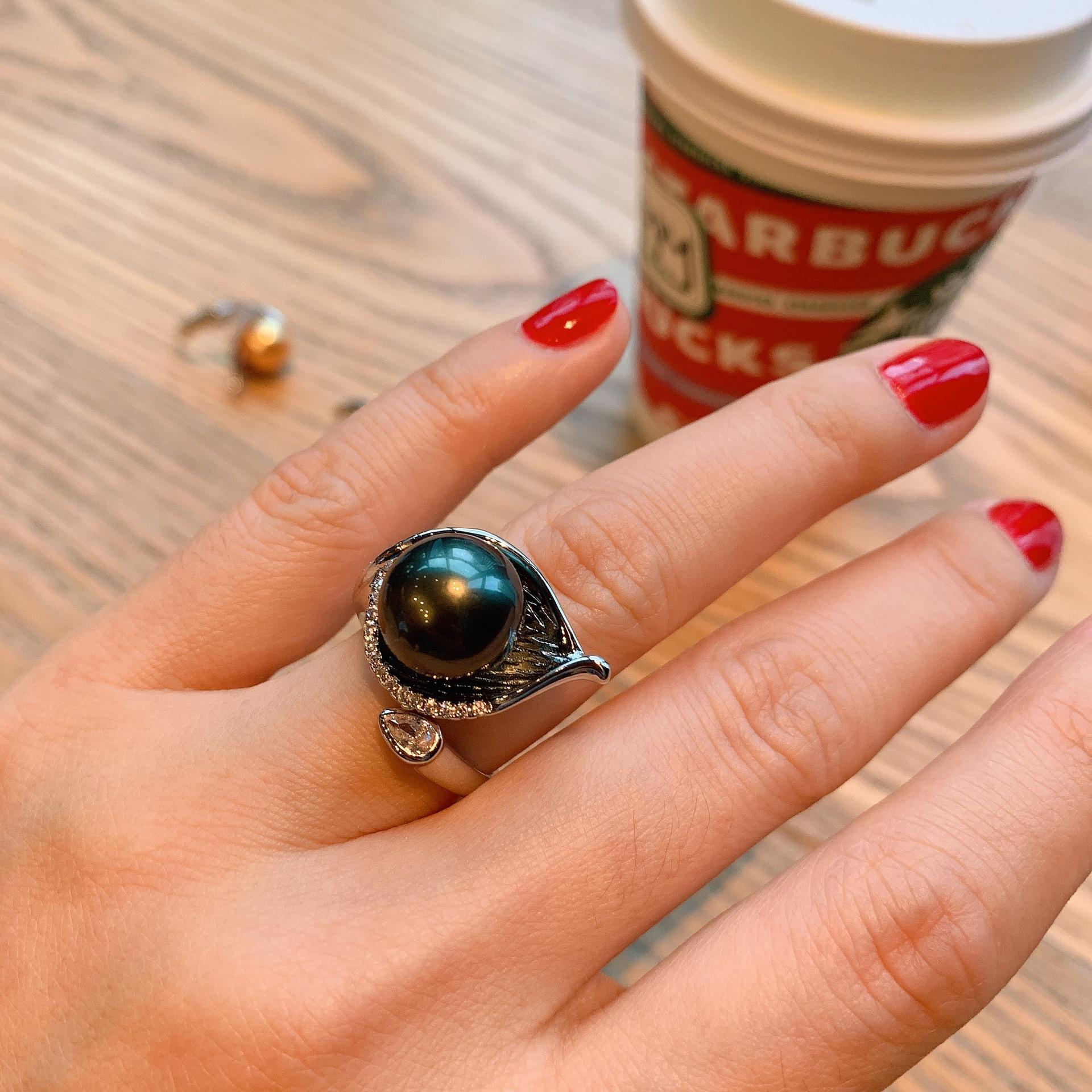 

Желаю Ao Fritillary Pearl Женское кольцо Модное Креативное ювелирное изделие Регулируемое кольцо для руки Модное