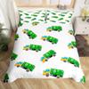Cartoon Garbage Truck Duvet Cover Green Trash Truck Bedding Set Green Vehicle Car Comforter Cover Garbage Truck Toy Quilt Cover