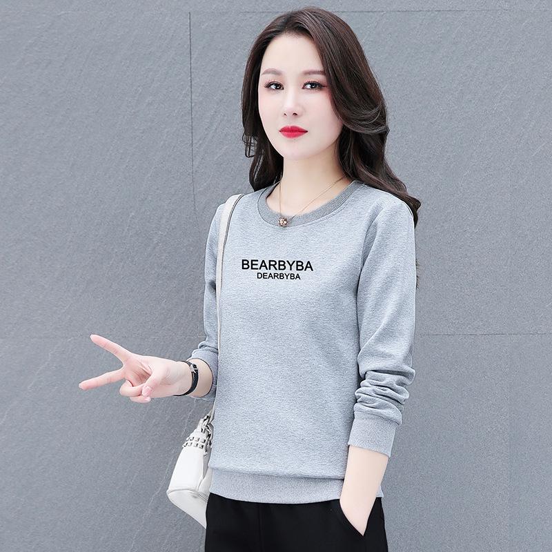 Hanorac cu guler rotund pentru femei – Primăvară/Toamnă 2025, mânecă lungă, top elegant din catifea