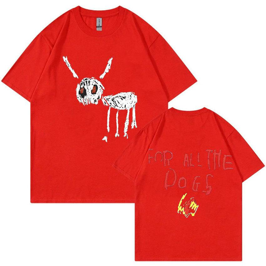 90-е Рэпер Дрейк For All The Dogs Футболка Альбом Мировой Тур 2 S красный 2980₽
