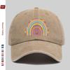 Pc Rainbow And Heart Pattern Printed Baseball Cap Bohemian Style Rainbow Design Sun Hat Comfortable Lightweight Trucker Decor