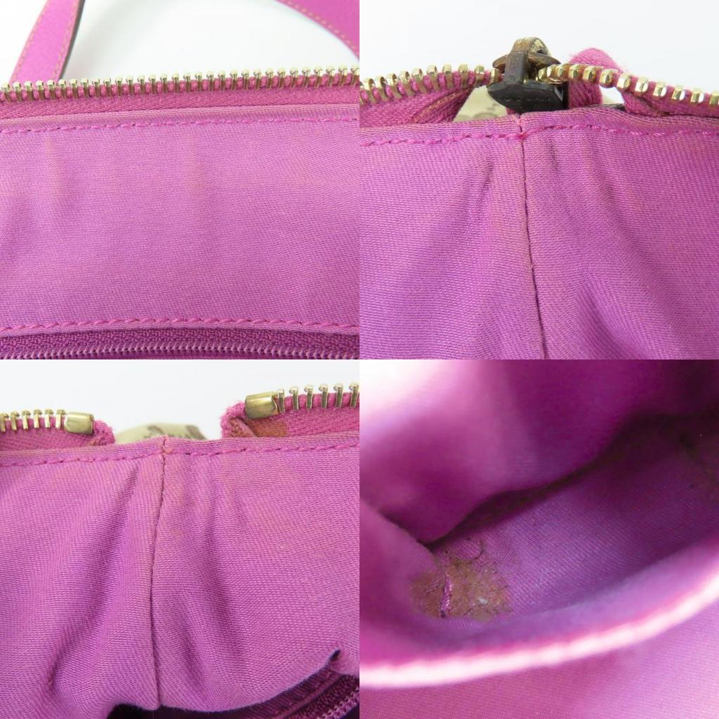 Used GUCCI Handbag 141471 GG canvas/leather Purple beige mini