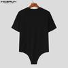 INCERUN Herren Ärmellos Stitching Reißverschluss Home Wear Jumpsuits Playsuits Unterwäsche