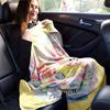 1pc, LinaBell (4) Home Decor Flannel Blanket Perfect Gift for Bedroom, Living Room, Travel, Camping, Car