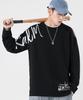 [ANONIE] Men's Sweatshirt, Long Sleeve, Spring Clothes, Long T-Shirt, Men's, Large Size, Stylish Sweatshirt, Black 2XL