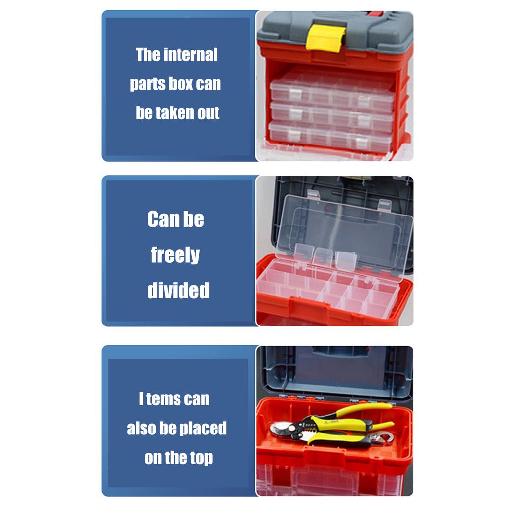 Plastic Box Organizer with Adjustable Compartment Sewing Organizer Craft & Art Supply Multipurpose Storage Box