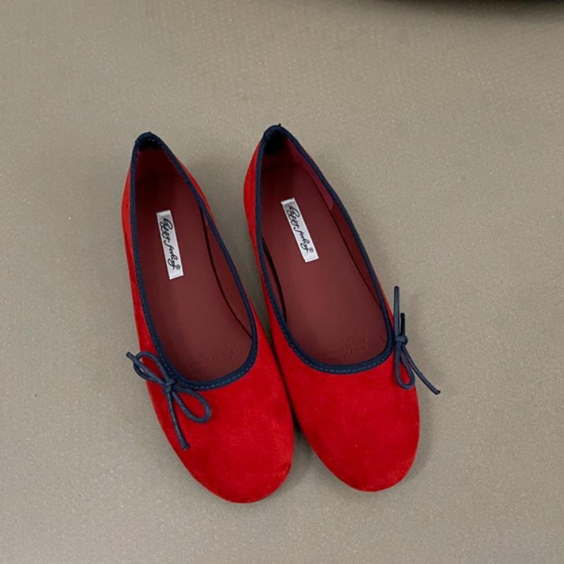 Fashion Bailamos Brand Women Flats Fashion Bow-knot Round Toe Shallow Slip On Ladies Boat Shoes Soft Flat Heel Dress Ballerinas Shoes Mu