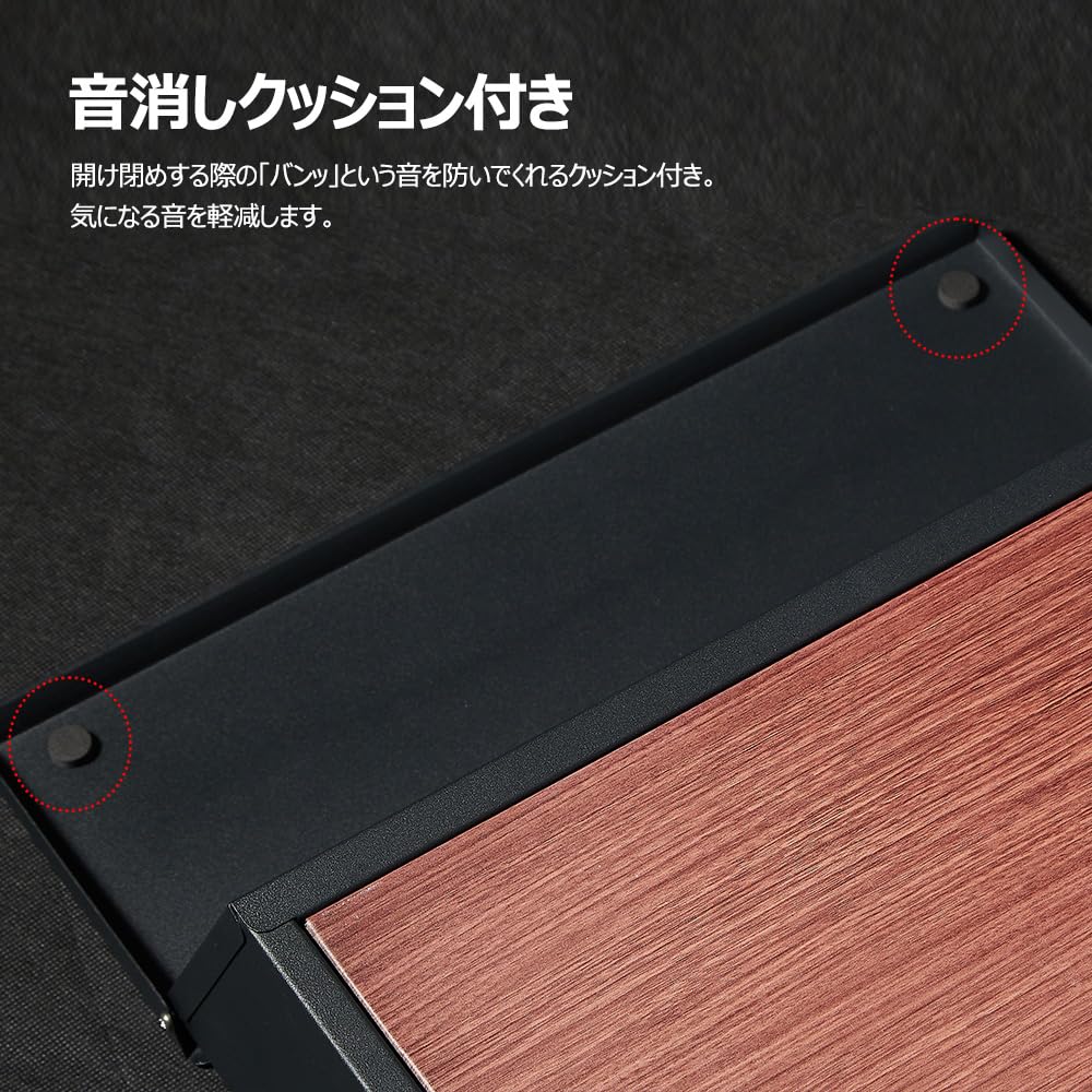 Beemyi Mailbox with Wood Grain A4 Letter Pack Vertical or Horizontal Wood Wall-Mounted Lock, Finish, Size, Compatible, Metal, Stylish,