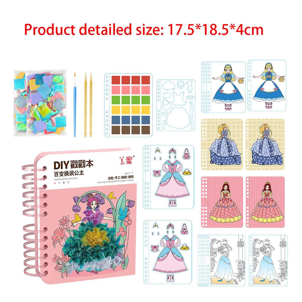 DIY Princess Dress Up Activity Book for Making Clothes Art Fashion Sticker Girls Toys
