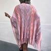 Colorful Chunky Ball Fringe Knit Shawl Coat for Women Autumn Winter New European Cross-Border Cape Cardigan