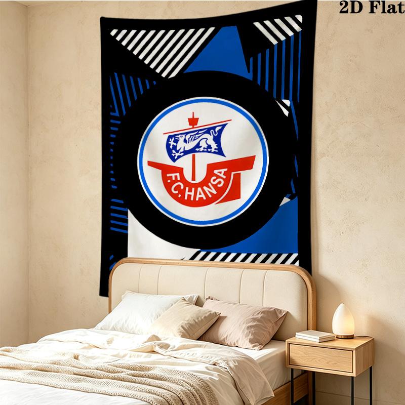 Fc Hansa Rostock Wall Tapestry Aesthetic Wall Hanging Printed Fabric Blanket Decorative Tapestries For Bedroom Living Room Home Decor