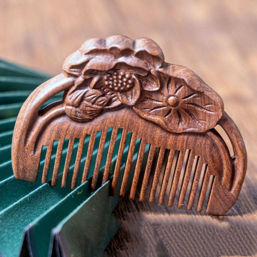 Rabbit Sandalwood Comb Anti Static Wooden Comb Portable Mini Comb Brush  Women