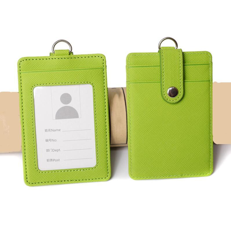PU-Leder-Ausweishalter mit ausziehbarem Lanyard, Kartenhalter, Namensschild, Schul- und Bürobedarf
