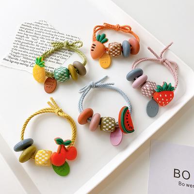 Version of Cute Fruit Hair Band, Cherry Avocado Strawberry Hair Rope, Girl Hair Tie Rubber Band Headrope Women's Accessorie