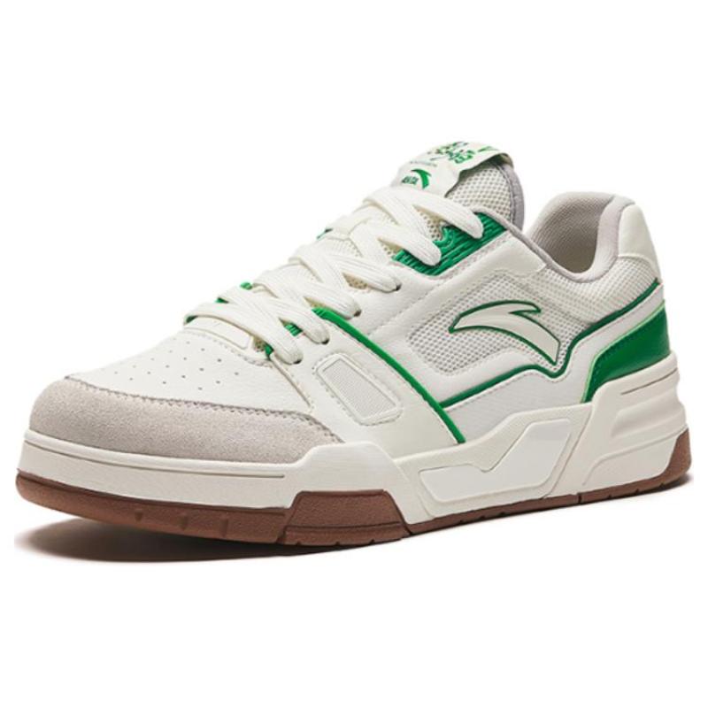 Anta Flame 5 Wear-Resistant Low-Top Skateboard Shoes Men's White Green Sneakers 112428081-2