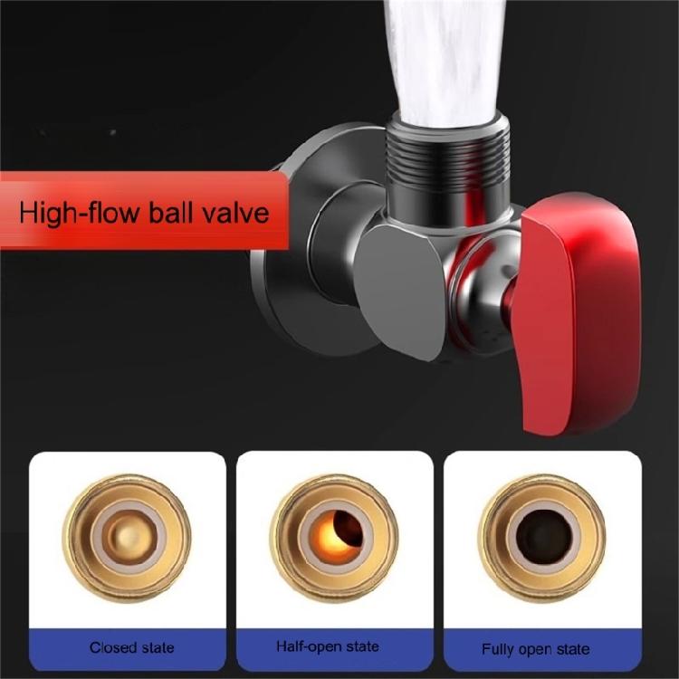 Bathroom High Flows Hot/Cold Water Shut Off Valves 1/2inch Turn Angle Stop Valves Metal Plumbing Fitting Easy to Install