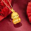 Vietnamese Gold-Plated Buddha & Guanyin Pendant Necklace - Enamel Ingot God of Wealth Design for Men and Women