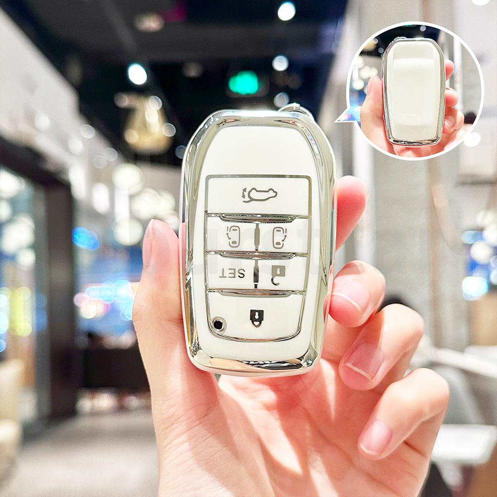 Silver Edge Tpu For Toyota Hilux Innova Camry Prado Crown Tlk 200 Yaris Land Cruiser 200 300 Fortuner Cross Car Key Case Cover