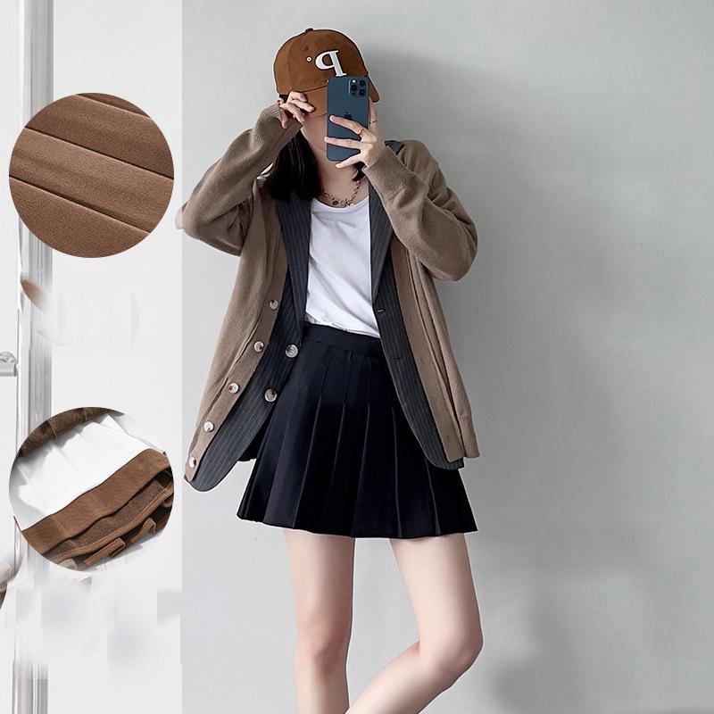 

Женская Серая Плиссированная Юбка с Высокой Талией Короткая Летний Костюм Стиль Стройнящая А-силуэт Удлиненная Повседневная Универсальная Юбка JK XS