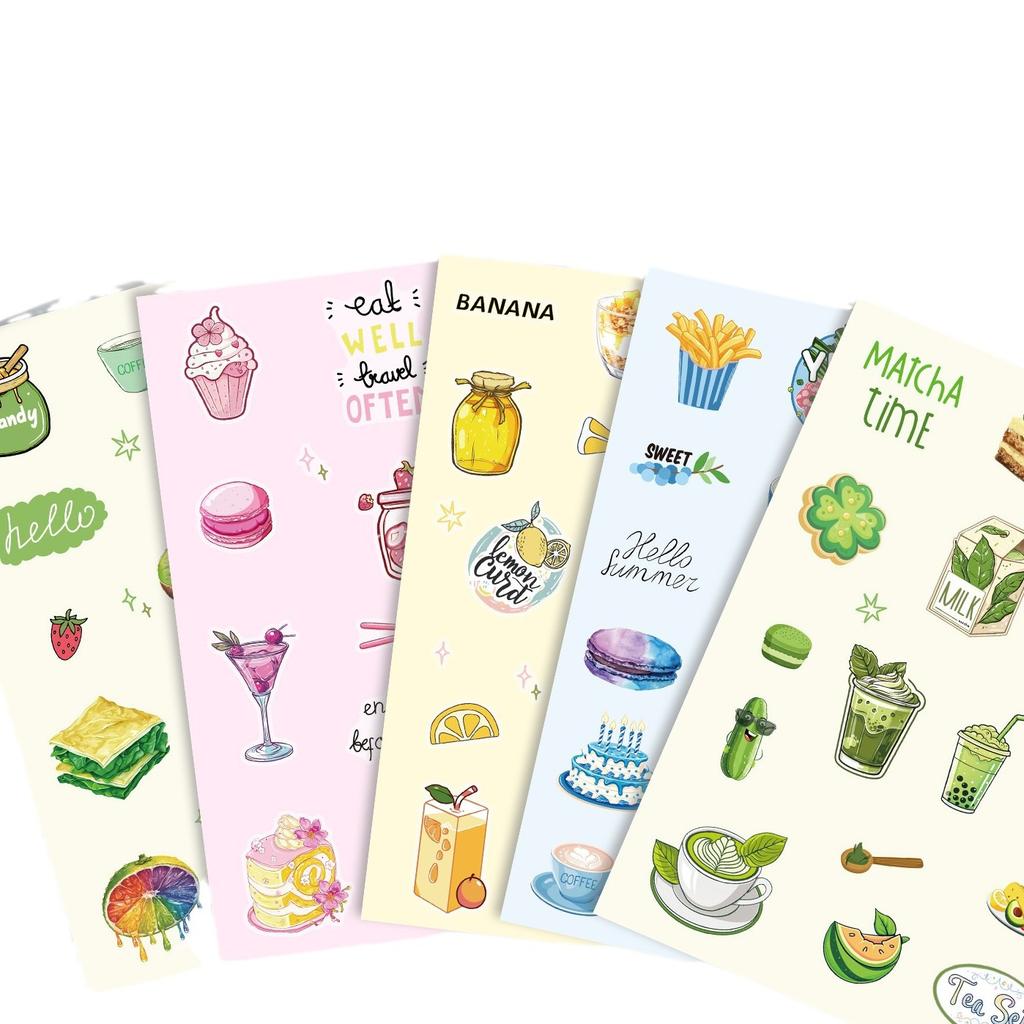 8 Sheets/Set Of Salt Ins Macaron Color Puzzle Stickers Ice Cream Bear Simple Diy Hand Tent Goo Card
