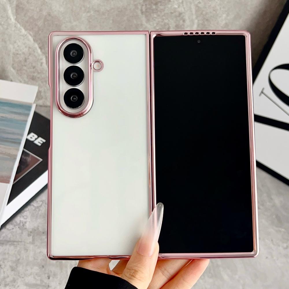 Plating Transparent Soft Silicone Case For Samsung Galaxy Z Fold 7 6 5 5G Ultra Thin Shockproof Protection Cover For Z Fold7