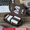 Portable Mini Digital Gadgets Storage Bag Genuine Leather Earphone Charger Case Data Cable U Disk Organizer