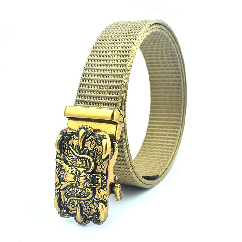 Men's Nylon Belt with Breathable Fabric and Automatic Buckle - Ideal as a Gift or Trouser Accessory