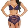 New Multi-color Lace Garter Belt Lingerie Set for Women