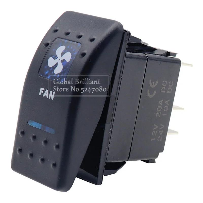 1pcs Car Boat Caravan Rocker Switches 12V 24V 5 Pin Waterproof Rocker Switch Dual Blue LED Light Bar