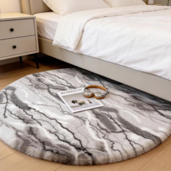 Plush Round Imitation Rabbit Fur Rug for Living Room, Bedroom, or Chair