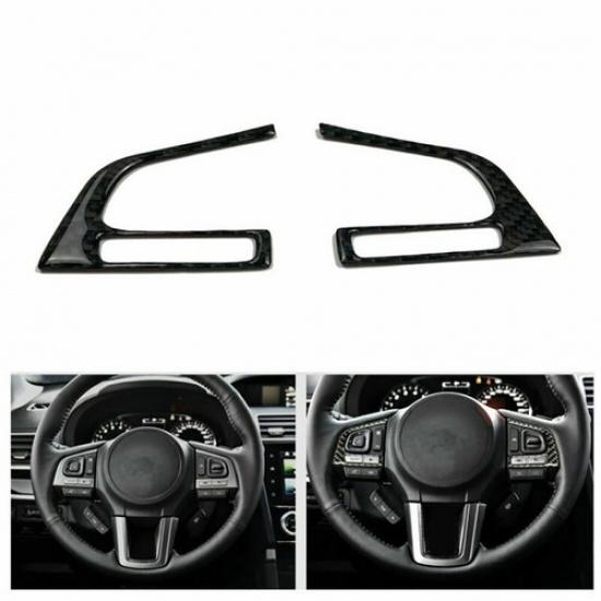 Carbon Fiber Interior Steering Wheel Cover Trim 2PCS For Subaru Forester 16-2018