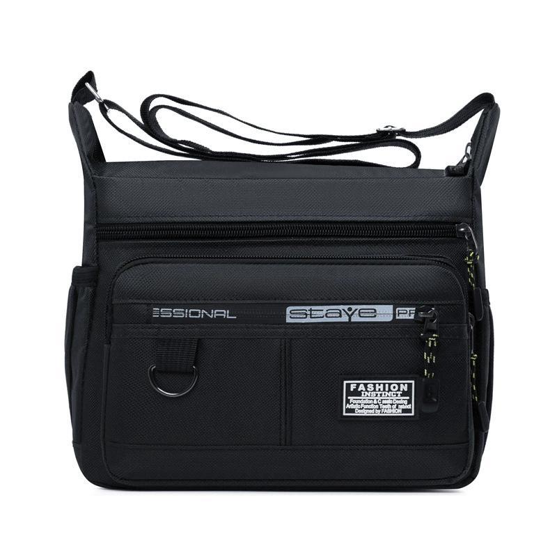 Nylon Herren Brusttasche mit großer Kapazität und mehreren Schichten - Sportliche Umhängetasche mit mehreren Fächern und Seitentasche, für Reisen und Outdoor-Aktivitäten