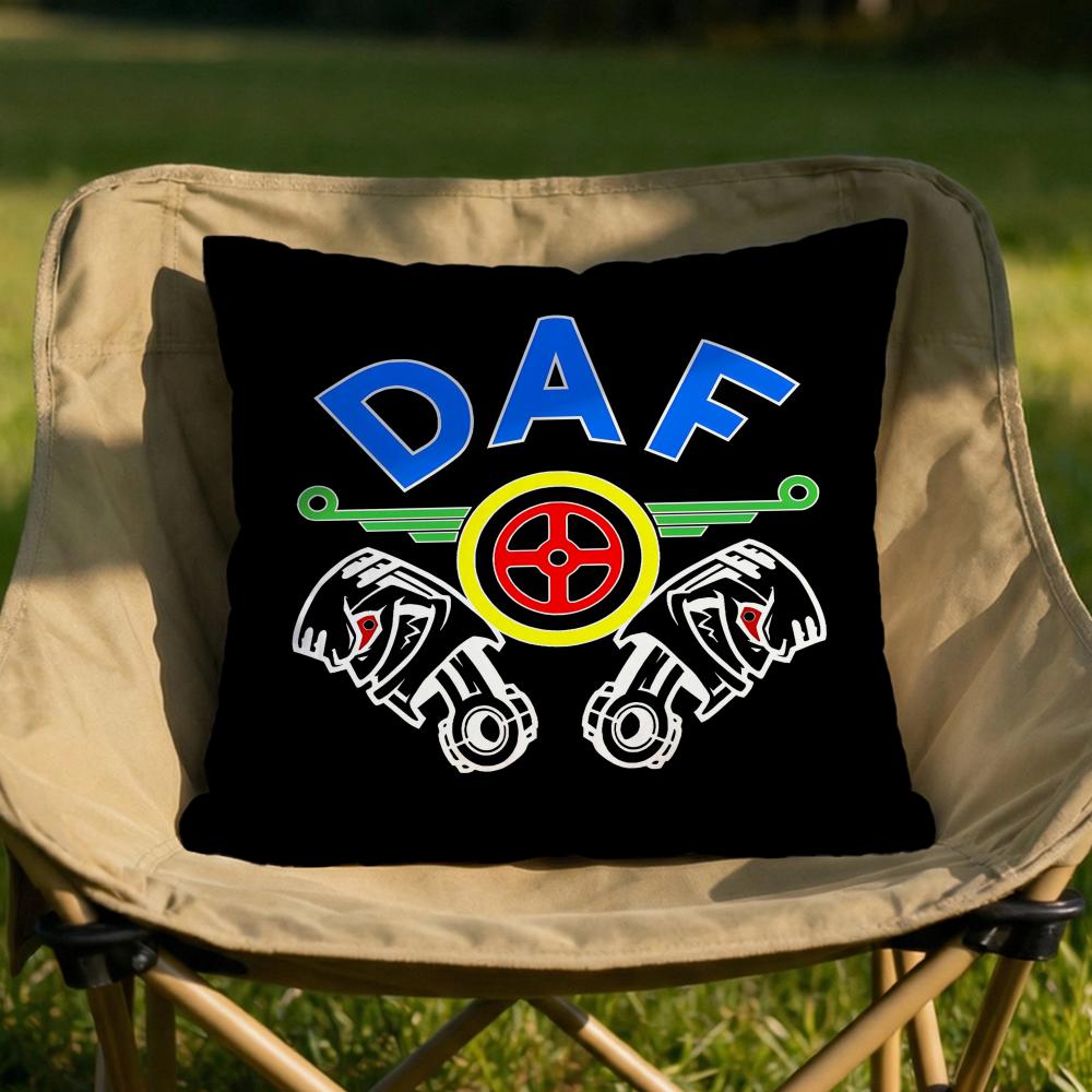 DDAF Truck Logo Cushion Cover Soft Reversible Durable Pillow Cover MultiScene Use for Home Car Daily Comfort